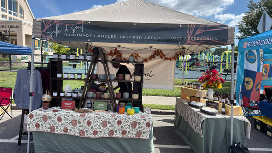 Silk and Soul candle booth at the East Northport Festival